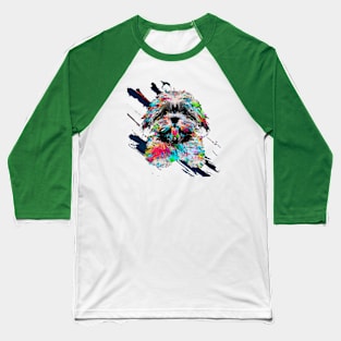 Floof Shih Tzu Colorful Artwork Baseball T-Shirt